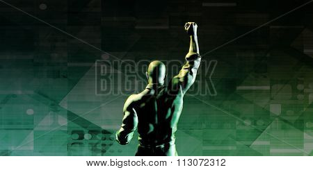 Technology Success Abstract Background with Businessman
