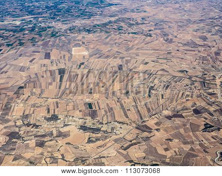 Flying over the fields of Gold in Spain