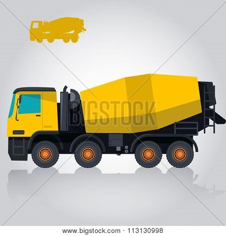 Yellow concrete mixer