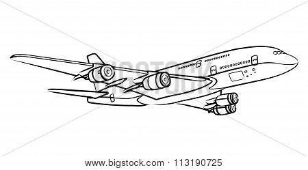 Airplane flight line illustration