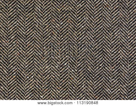 Herringbone Tweed Background With Closeup