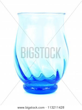 Blue Glass On White Background