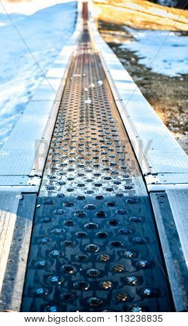 Children Ski Conveyor In Ski Resort