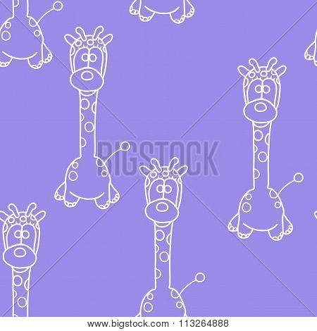 Funny Seamless pattern with giraffe. Baby giraffe vector pattern. Cartoon vector seamless wallpaper