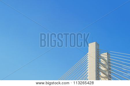 Modern bridge fragment and blue sky