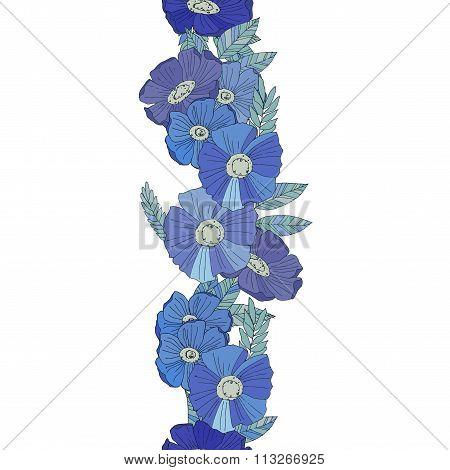 Vertical seamless floral border
