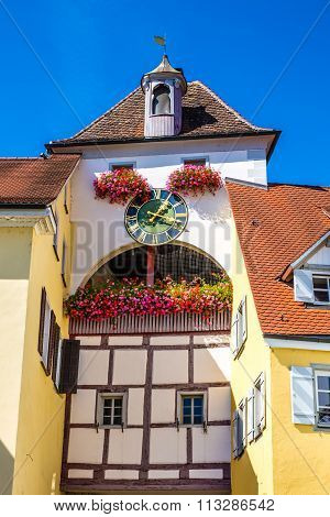 Colorful Clock Tower-meersburg,germany,europe