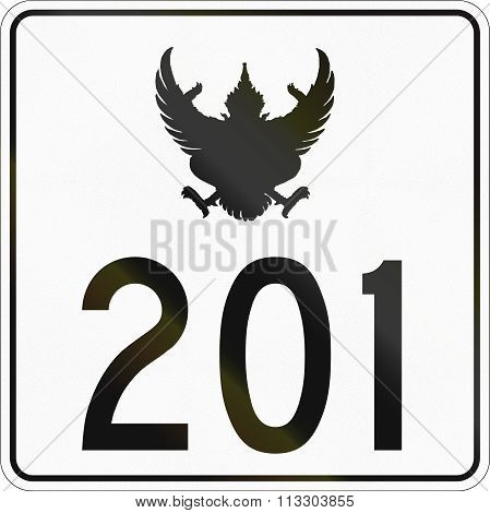 Road Shield Of A Thailand Federal Highway