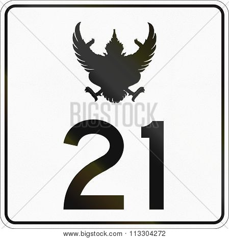 Road Shield Of A Thailand Federal Highway