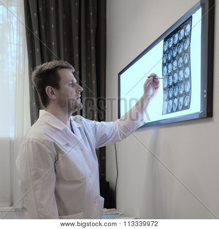 Portrait of a doctor with roentgenogram