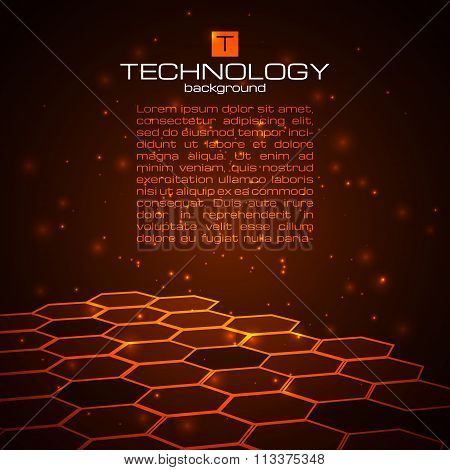 Technology background with honeycomb texture.