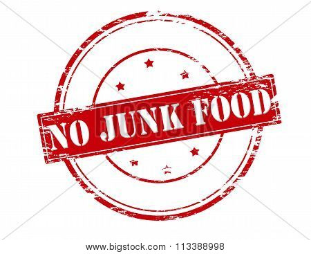 Rubber stamp with text no junk food inside vector illustration