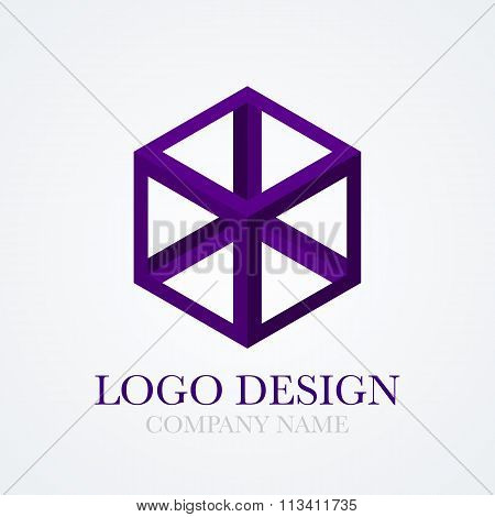 Vector illustration of cube logo