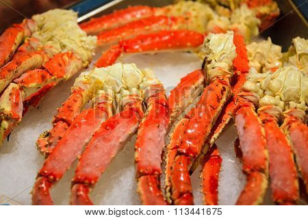 Crabs At Famous Fish Market (fisketorget) In Bergen, Norway