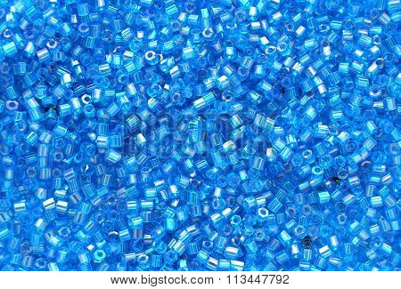 Blue seed beads background