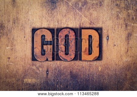 God Concept Wooden Letterpress Type