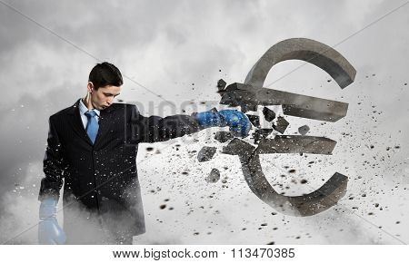 Breaking euro currency symbol