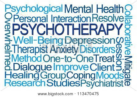 Psychotherapy Word Cloud on White Background