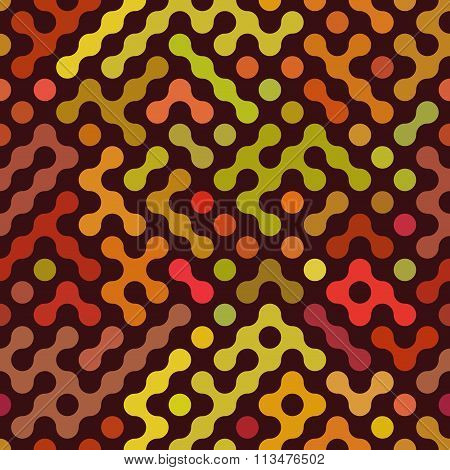 Vector Seamless Rounded Multicolor Truchet Geometric Background