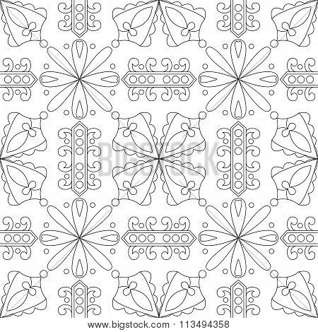 Black and white Vector seamless tile pattern.