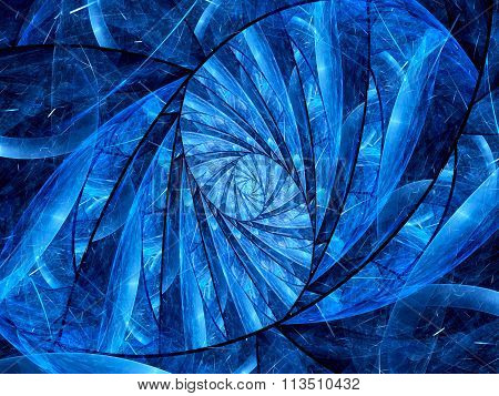 Blue Glowing Stained-glass Fractal