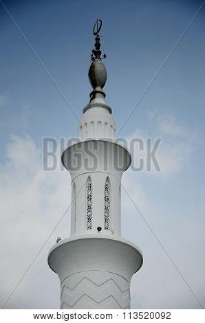 Minaret of the Sultan Ismail Airport Mosque at Senai Airport, Malaysia