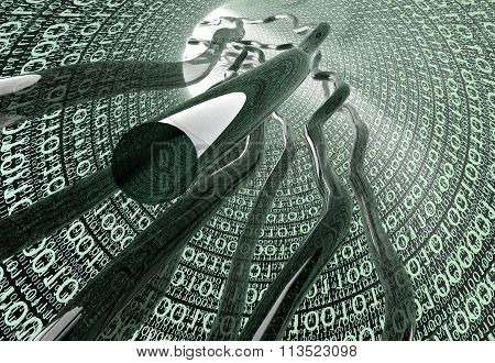 Digital Optical Data Cable With Data Backgroud
