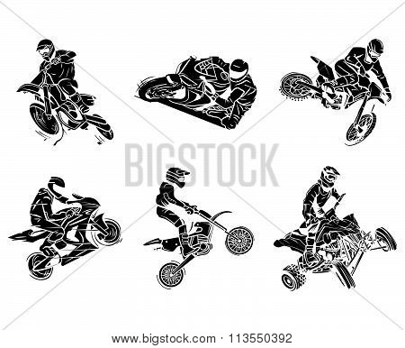 Motorbike tattoo Collection vector design  .eps10 editable vector illustration design