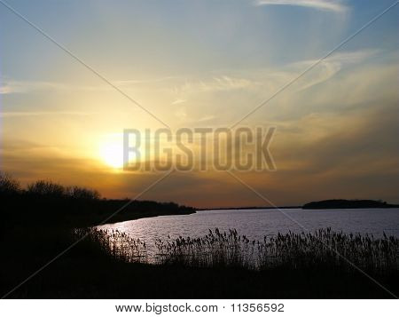 Solnedgang i det nordlige Illinois