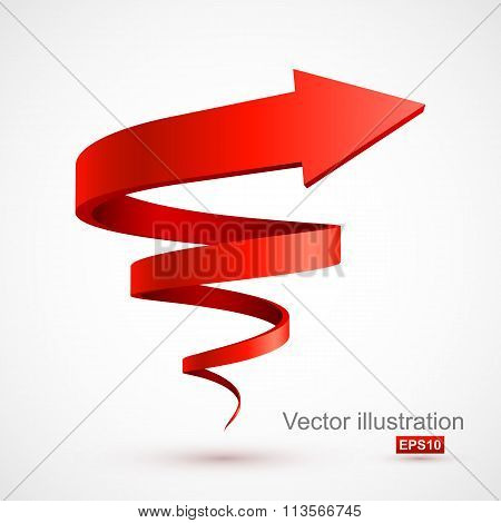 Red spiral arrow 3D