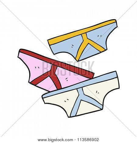 freehand drawn cartoon underpants