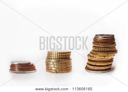 Coins Steps Close Up Macro