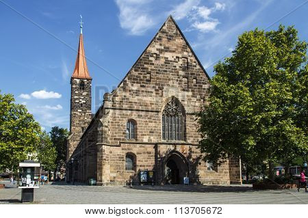 NUREMBERG, GERMANY - AUGUST 23, 2015: The St. James Church in Nuremberg is a truly historical place with the city's oldest High Altar