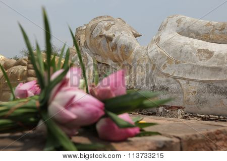 Asia Thailand Ayuthaya Wat Lokaya Sutha