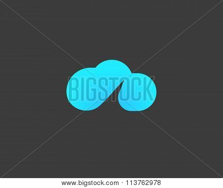 Abstract cloud start logo. Creative startup succes symbol. Travel flight negative space idea logotyp