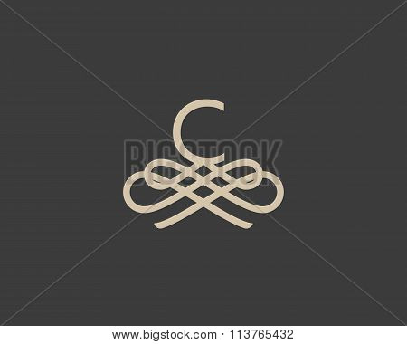Abstract monogram elegant flower logo icon design. Universal creative premium letter C initials orna