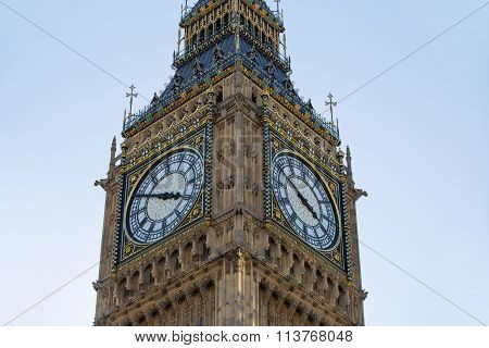 LONDON, UK - SEPTEMBER 10, 2015:  The Union Flag flying in front of the clock tower Big Ben,