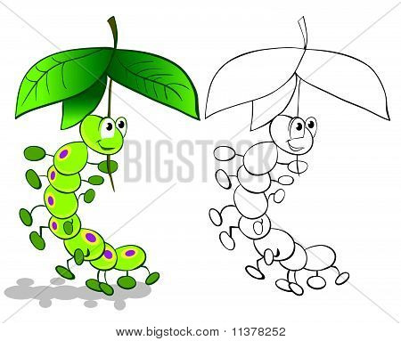 Caterpillar under umbrella