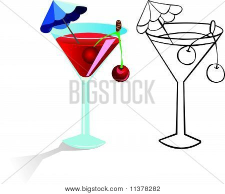 Glass of drink with umbrella