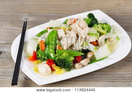 Stir Fry Chicken And Mixed Vegetables Ready To Eat