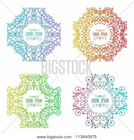 Vector  patterns set in trendy mono line style