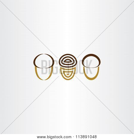Stylized Acorn Icon Set Vector