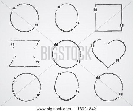 Watercolor, ink, splash Quote blank templates. Quote bubbles. Empty template. Circle business card t