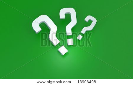 Question mark on green background