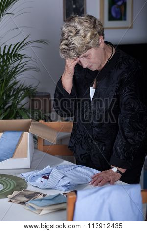 Elderly Female Mourning Husband