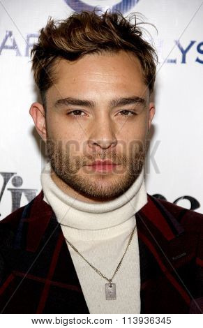 Ed Westwick at the Art Of Elysium's 9th Annual Heaven Gala held at the 3LABS in Culver City, USA on January 9, 2016.