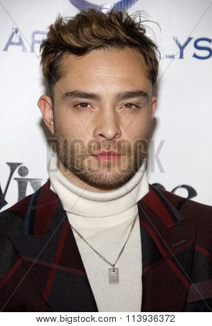 Ed Westwick at the Art Of Elysium's 9th Annual Heaven Gala held at the 3LABS in Culver City, USA on January 9, 2016.