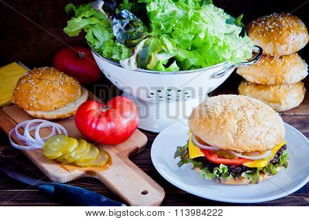 Making Homemade burger