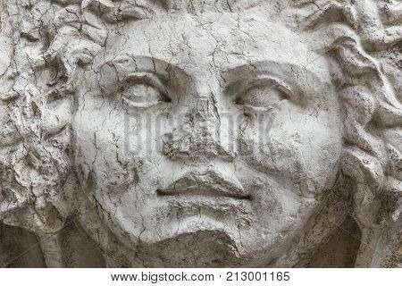 Mask of Medusa in Corso Porta Borsari in Verona Italy.
