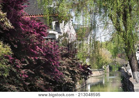 Canal scene in Suzhou's Pingjiang District, Suzhou, China